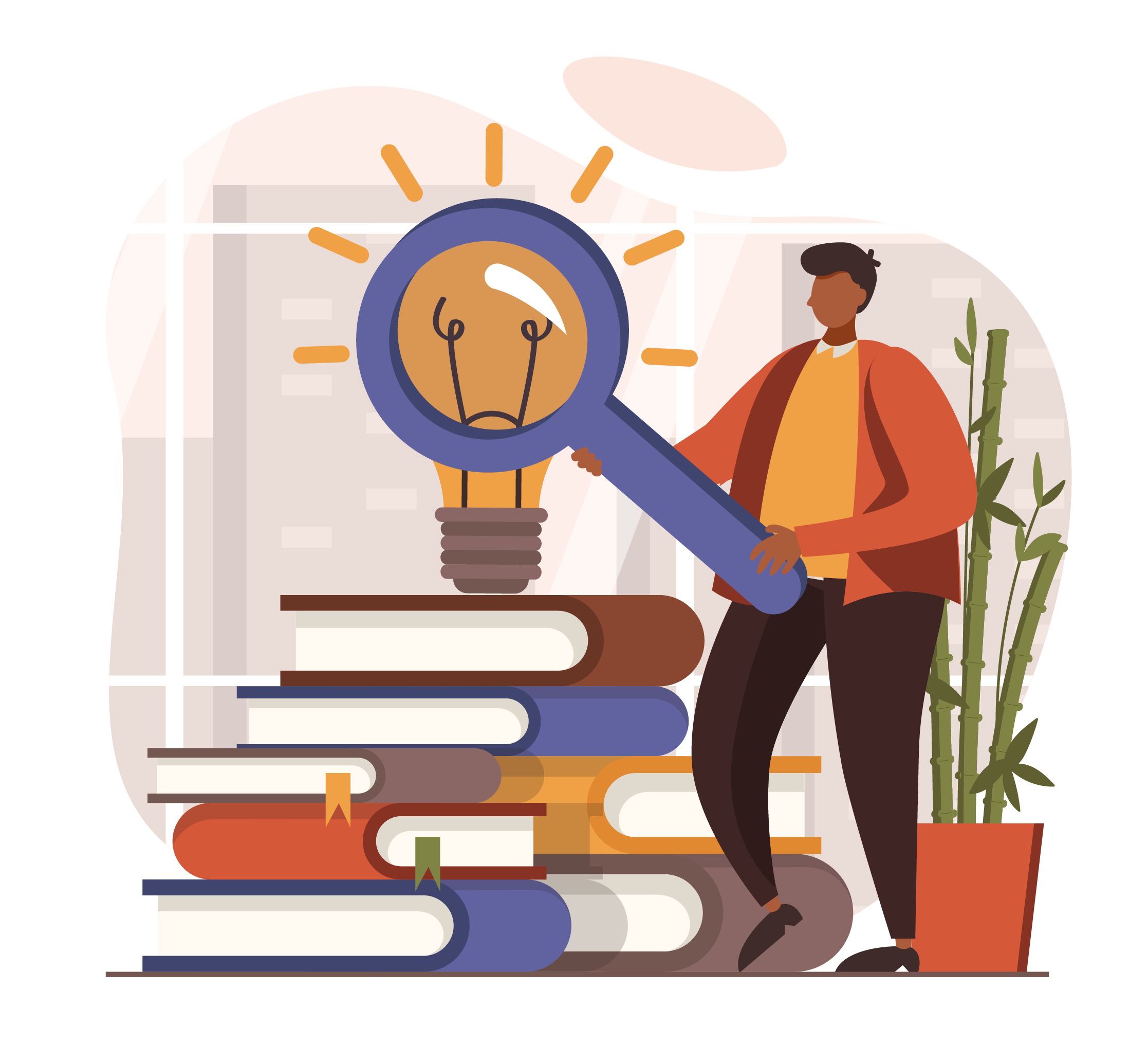 Finding ideas concept isolated person situations. Collection of scenes with people come up with new ideas, brainstorm, develop project plan and strategy. Mega set. Vector illustration in flat design